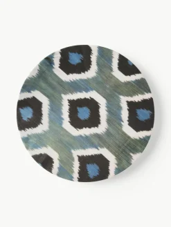 Handgefertigter Porzellan-Platzteller Ikat