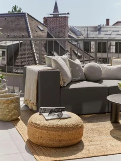 Handgefertigter Pouf Bono aus Jute