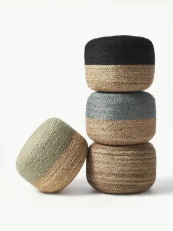 Handgefertigter Pouf Bono aus Jute