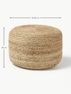 Handgefertigter Pouf Bono aus Jute