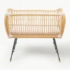 Handgefertigtes Beistell-Babybett Martha aus Rattan, höhenverstellbar