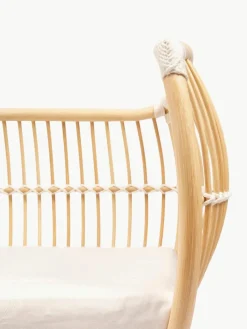 Handgefertigtes Beistell-Babybett Martha aus Rattan, höhenverstellbar