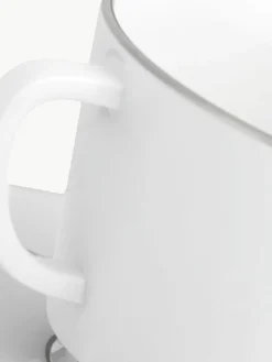 Handgefertigtes Porzellan-Geschirr-Set Vitruv mit handgemaltem Platinrand, 2 Personen (14-tlg.)