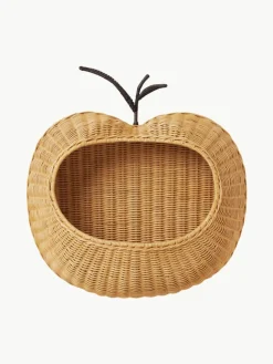 Handgefertigtes Wandregal Apple aus Rattan