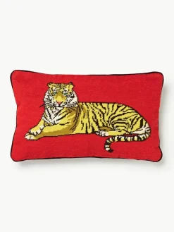 Handgefertigtes Woll-Dekokissen Safari