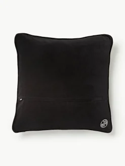 Handgefertigtes Woll-Dekokissen Lips Smolder