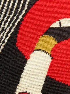 Handgefertigtes Woll-Dekokissen Lips Smolder