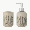 Handgemachte Bad-Accessoire Bea mit Gräser-Motiv, 2er-Set
