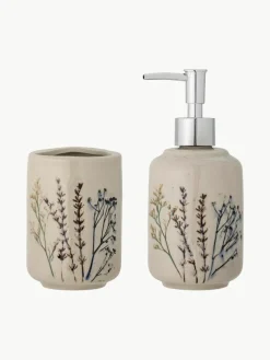 Handgemachte Bad-Accessoire Bea mit Gräser-Motiv, 2er-Set