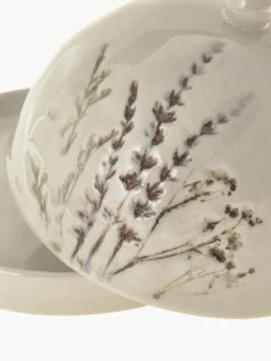 Handgemachte Butterdose Bea mit Gräser-Motiv