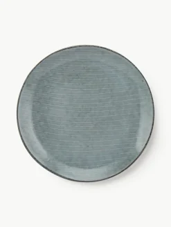 Handgemachte Frühstücksteller Nordic Sea, 4 Stück