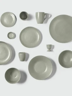 Handgemachte Frühstücksteller Nordic Marsh, 4 Stück