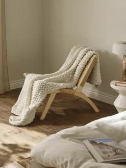 Handgemachte Grobstrick-Decke Adyna