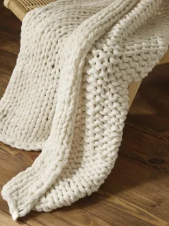 Handgemachte Grobstrick-Decke Adyna