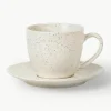 Handgemachte Kaffeetasse Nordic Vanilla mit Untertasse