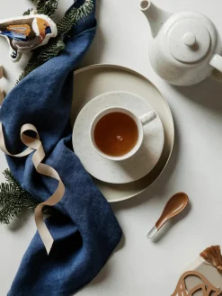 Handgemachte Kaffeetasse Nordic Vanilla mit Untertasse