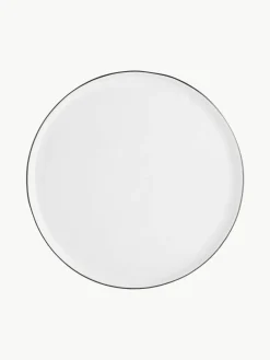 Handgemachte Porzellan-Speiseteller Salt, 4 Stück