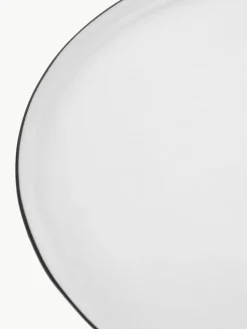 Handgemachte Porzellan-Speiseteller Salt, 4 Stück