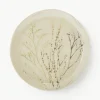 Handgemachte Servierplatte Bea mit Gräser-Motiv