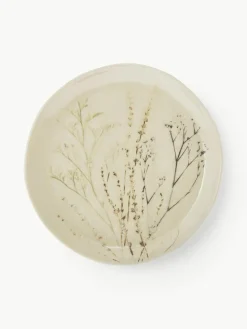 Handgemachte Servierplatte Bea mit Gräser-Motiv