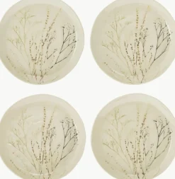 Handgemachte Servierplatte Bea mit Gräser-Motiv