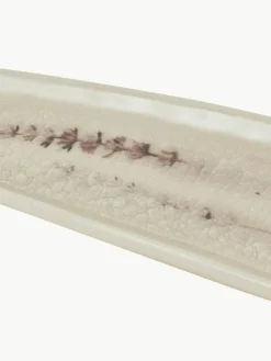 Handgemachte Servierplatte Bea mit Gräser-Motiv