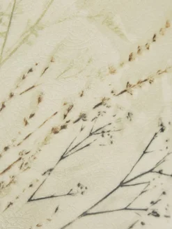 Handgemachte Servierplatte Bea mit Gräser-Motiv