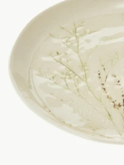 Handgemachte Servierplatte Bea mit Gräser-Motiv