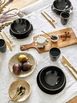 Handgemachte Servierschüssel Nordic Coal, Ø 25 cm