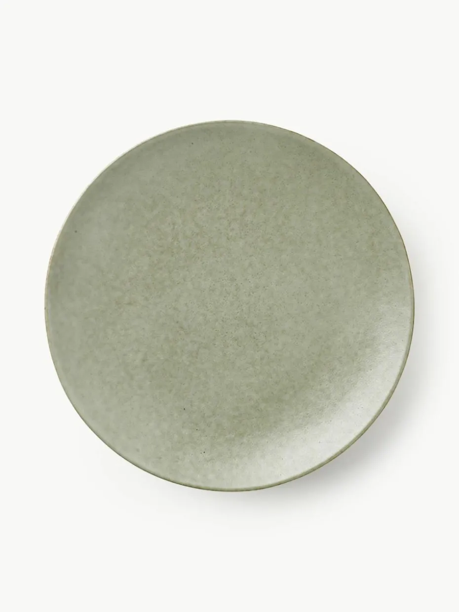 Handgemachte Speiseteller Nordic Marsh, 4 Stück