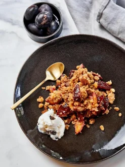 Handgemachte Speiseteller Nordic Coal, 4 Stück