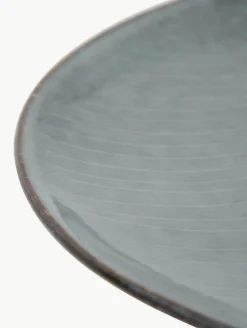 Handgemachte Speiseteller Nordic Sea, 4 Stück