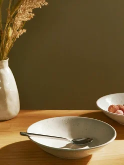 Handgemachte Suppenteller Nordic Sand, 4 Stück