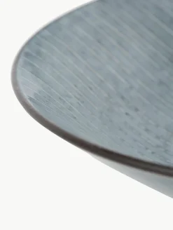 Handgemachte Suppenteller Nordic Sea, 4 Stück