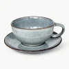 Handgemachte Teetasse Nordic Sea mit Untertasse