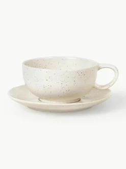 Handgemachte Teetasse Nordic Vanilla mit Untertasse