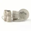 Handgemachtes Frühstücks-Set Bea mit Gräser-Motiv, 4 Personen (12-tlg.)