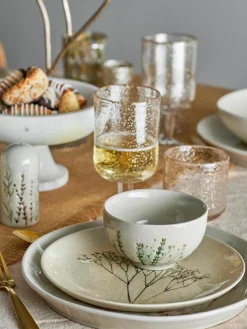 Handgemachtes Frühstücks-Set Bea mit Gräser-Motiv, 4 Personen (12-tlg.)