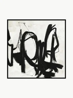 Handgemaltes Leinwandbild Playblack mit Holzrahmen