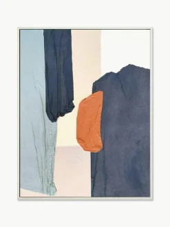 Handgemaltes Leinwandbild Fabrics mit Rahmen