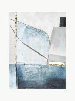 Handgemaltes Leinwandbild Golden Blue II