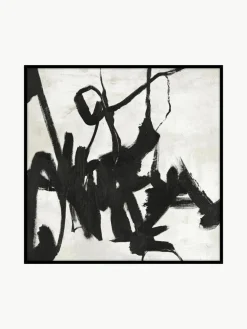 Handgemaltes Leinwandbild Playblack mit Holzrahmen