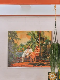 Handgemaltes Leinwandbild Higher mit Holzrahmen