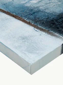 Handgemaltes Leinwandbild Golden Blue II