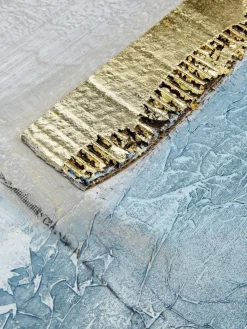 Handgemaltes Leinwandbild Golden Blue II