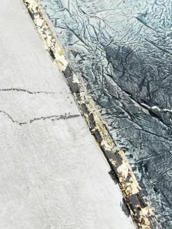 Handgemaltes Leinwandbild Golden Blue I