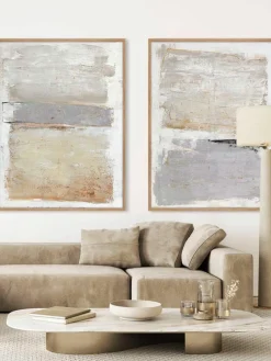 Handgemaltes Leinwandbild Scenario mit Holzrahmen