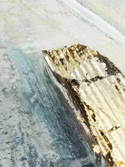 Handgemaltes Leinwandbild Golden Blue I