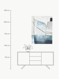 Handgemaltes Leinwandbild Golden Blue II