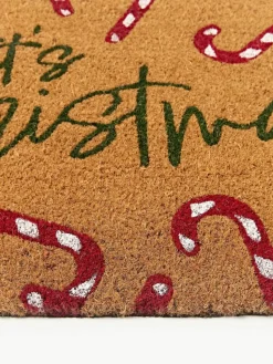 Handgetuftete Fußmatte Anuka mit Weihnachtsmuster